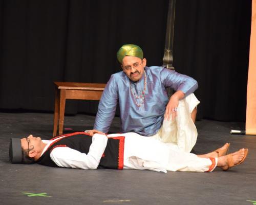 Vyakti 3 taking part in a mock acting of  vyakti 2